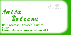 anita molcsan business card